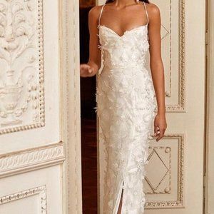 NEVER WORN White Maxi Dress with Slit